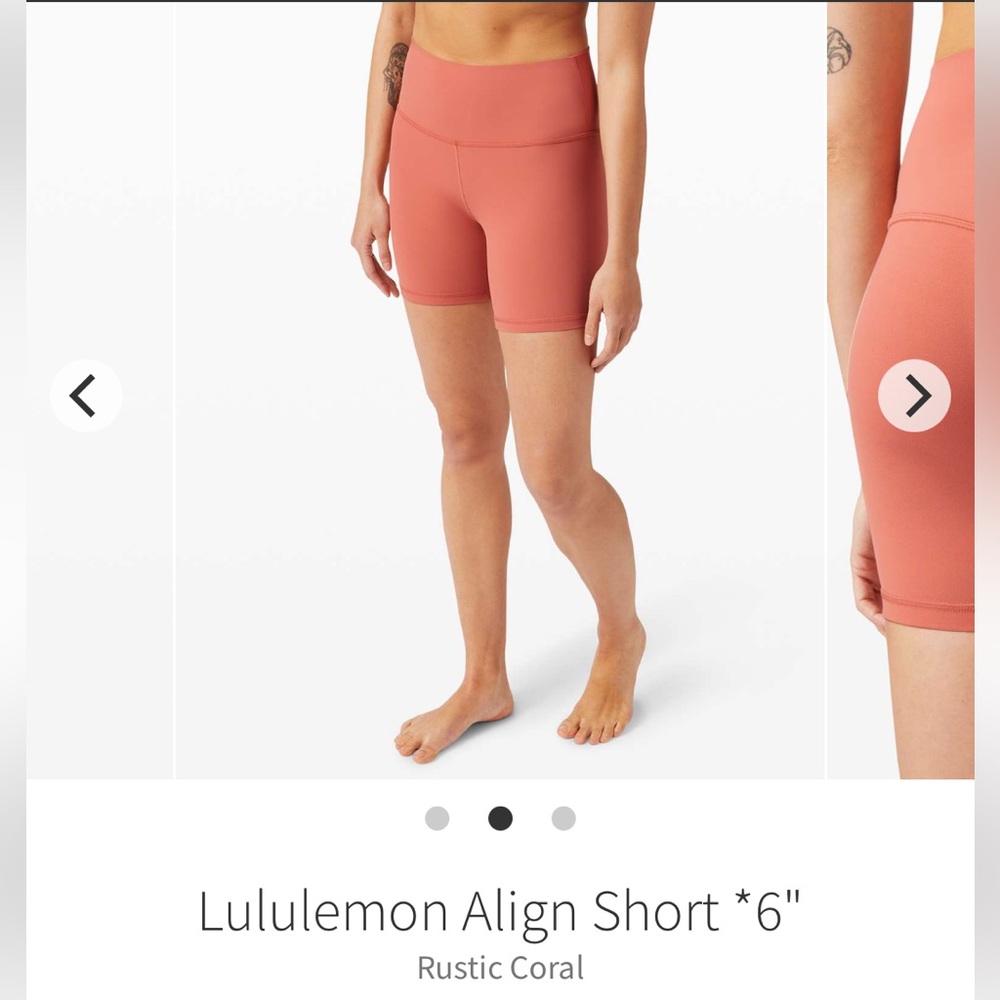 LULULEMON | Align Short 6 inch Rustic Coral Sz 6